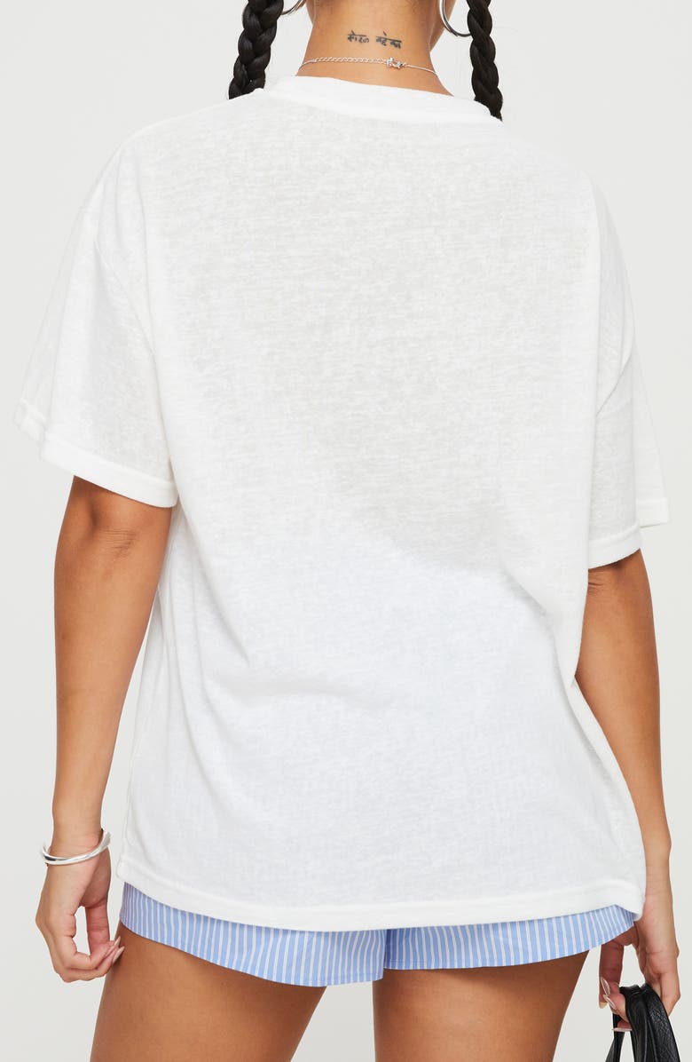 Princess Polly Larry Lobster Oversize Graphic T-Shirt, Alternate, color, White