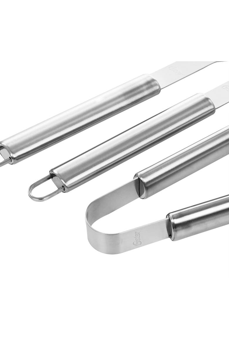 OSTER Baldwin 3 Piece Stainless Steel Barbecue Tool Set, Alternate, color, Silver