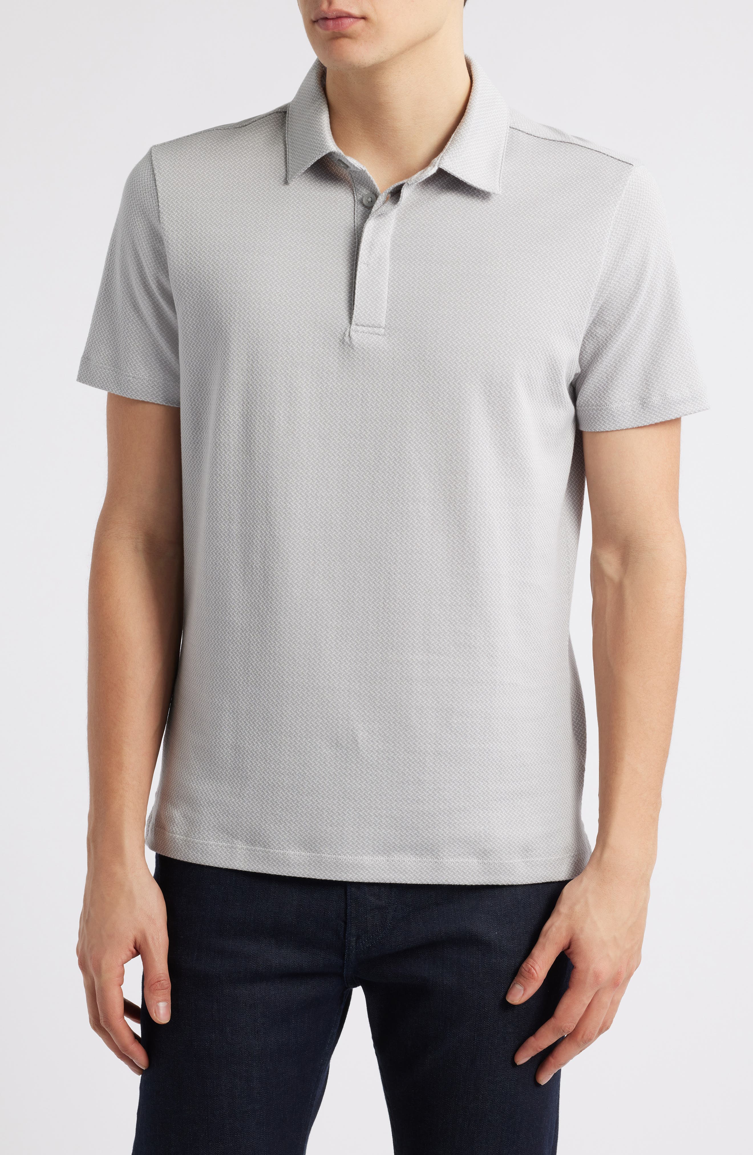 Robert Barakett Creston Micropattern Jacquard Polo