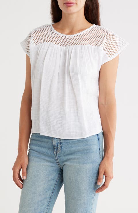 Open Stitch Short Sleeve Top