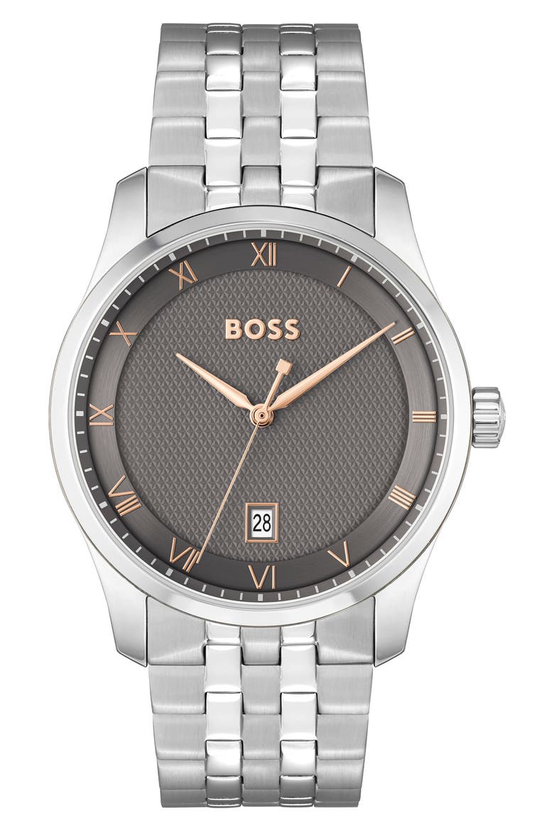 Principle Bracelet Watch, 44mm, Main, color, SILVER