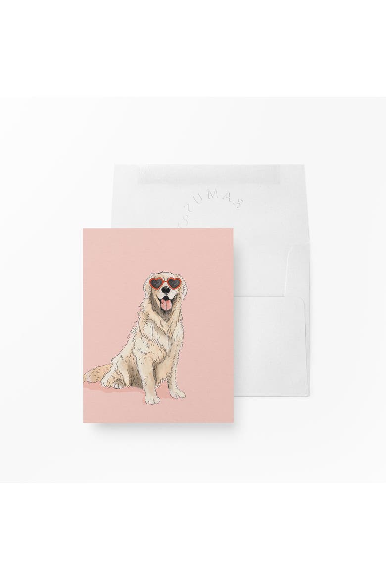 Love/Friendship Greeting Cards "Golden Pink Heart Eyes", Main, color, Multi-Pack
