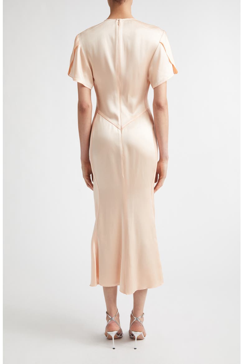 Eve Ruched Satin Trumpet Dress, Alternate, color, BLOSSOM