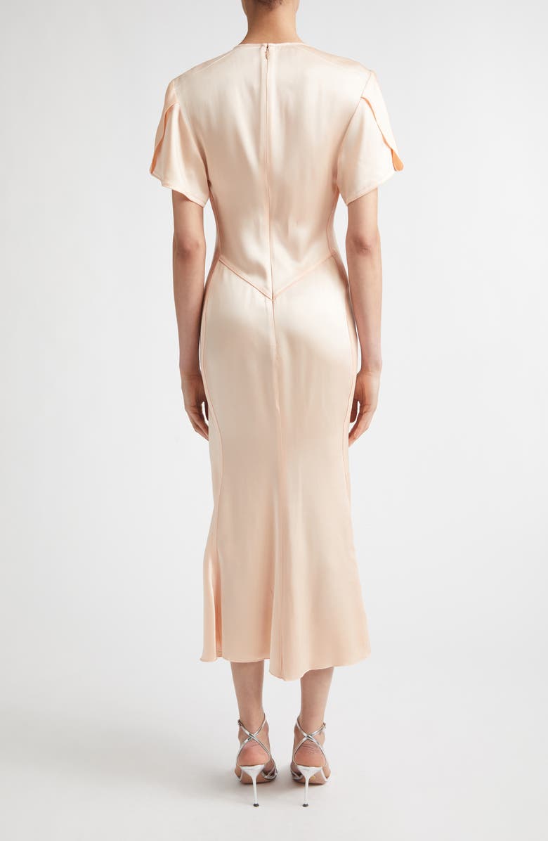 Victoria Beckham Eve Ruched Satin Trumpet Dress, Alternate, color, Blossom
