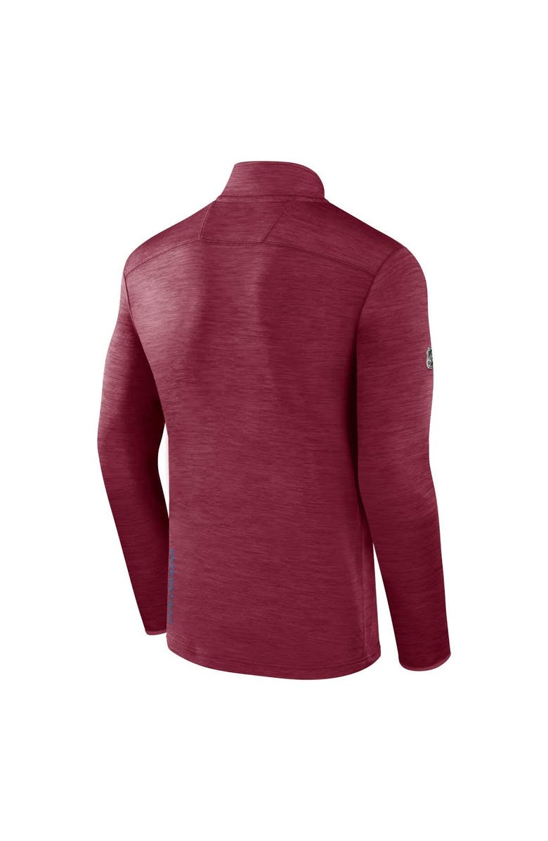FANATICS Men's Fanatics  Heather Burgundy Colorado Avalanche Authentic Pro Lightweight Quarter-Zip Pullover, Alternate, color, 