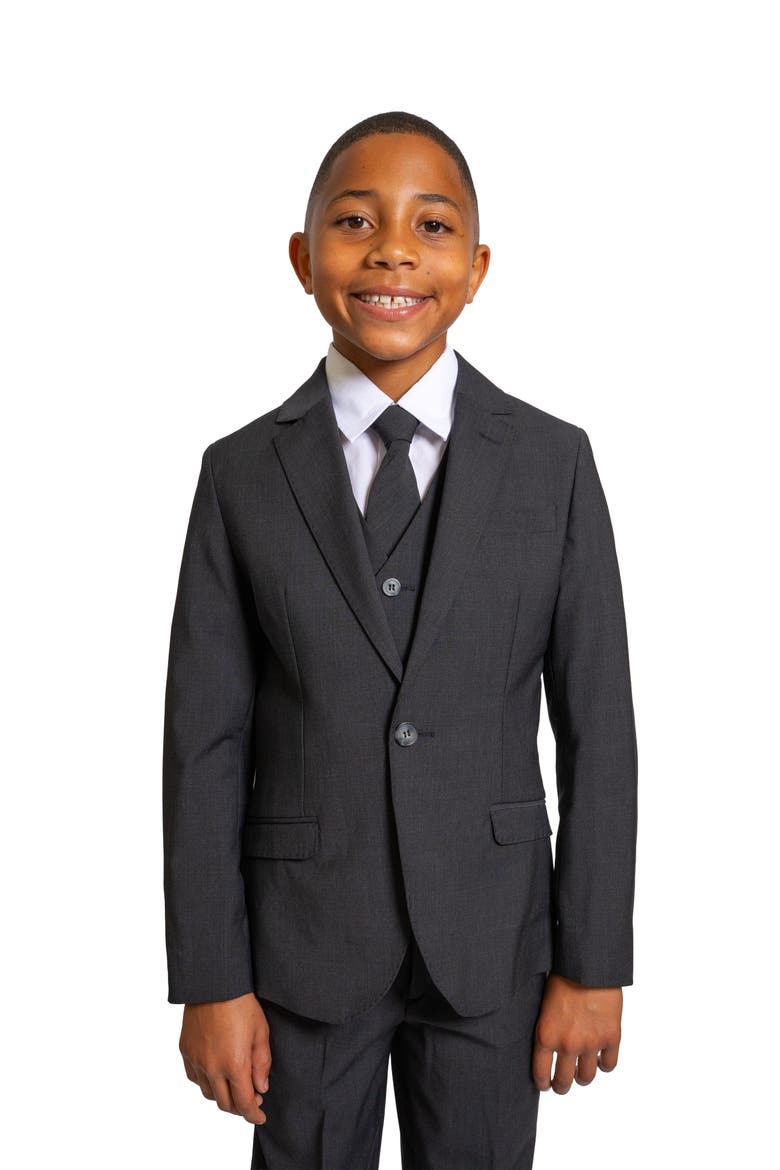Kids' Luxor 5-Piece Slim Fit Suit, Alternate, color, Kem Charcoal