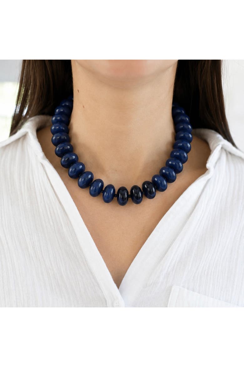 Navy European Summer Necklace, Alternate, color, Blue