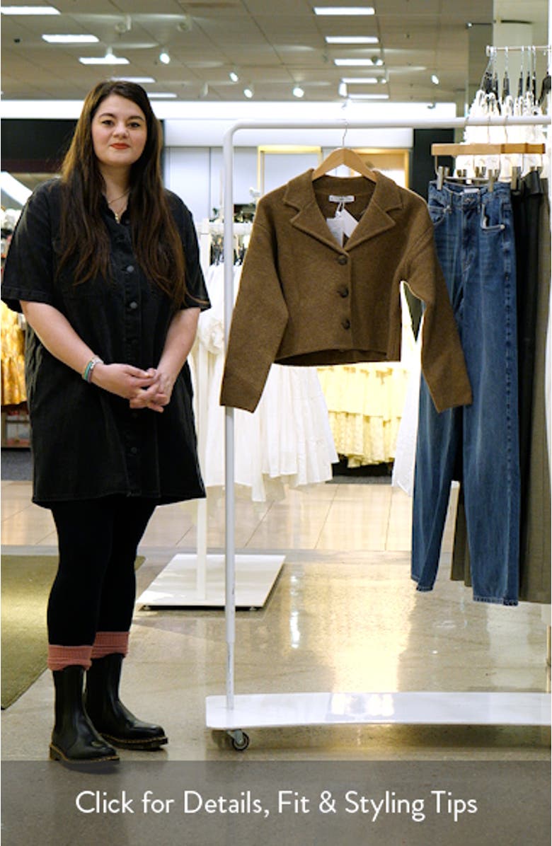 Notch Collar Crop Knit Jacket, sales video thumbnail