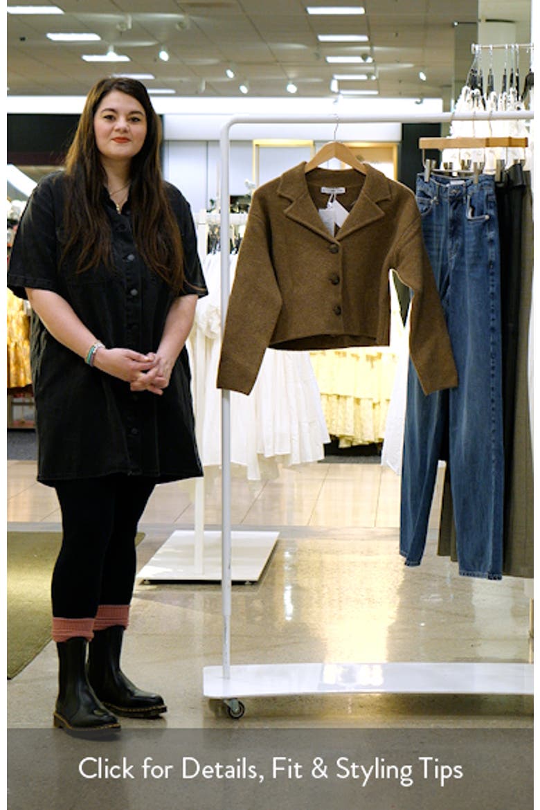 Notch Collar Crop Knit Jacket video