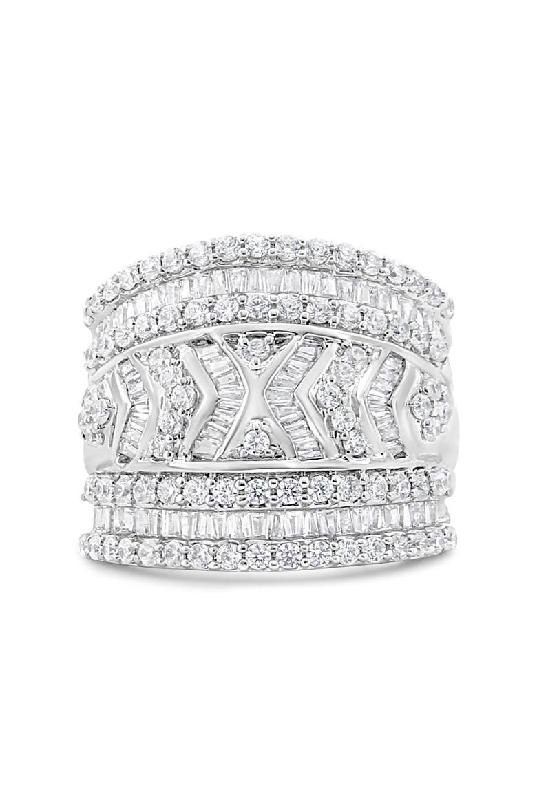 Silver 2.0 Cttw Diamond Edge Multi-Row Ring Band, Alternate, color, Silver