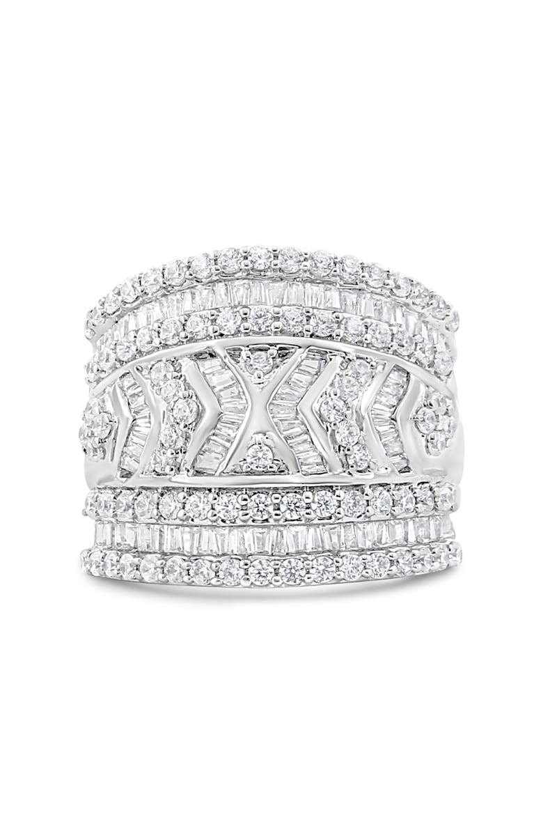 Haus of Brilliance .925 Sterling Silver 2.0 Cttw Diamond Edge Multi-Row Ring Band, Alternate, color, Silver