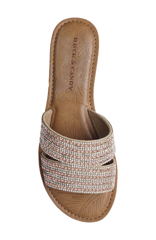ROCK & CANDY ROCK AND CANDY DOUBLE CUTOUT CRYSTAL SLIDE SANDAL 