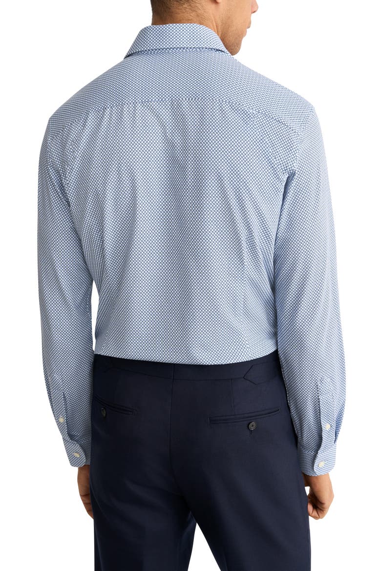 Slim Fit Geo Stretch Jersey Dress Shirt, Alternate, color, MEDIUM BLUE