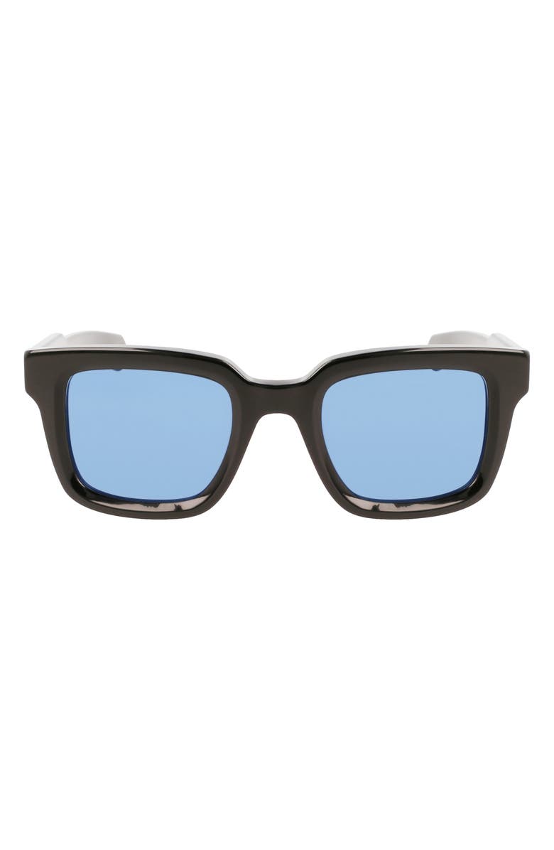 FERRAGAMO 48mm Small Rectangular Sunglasses, Main, color, Black