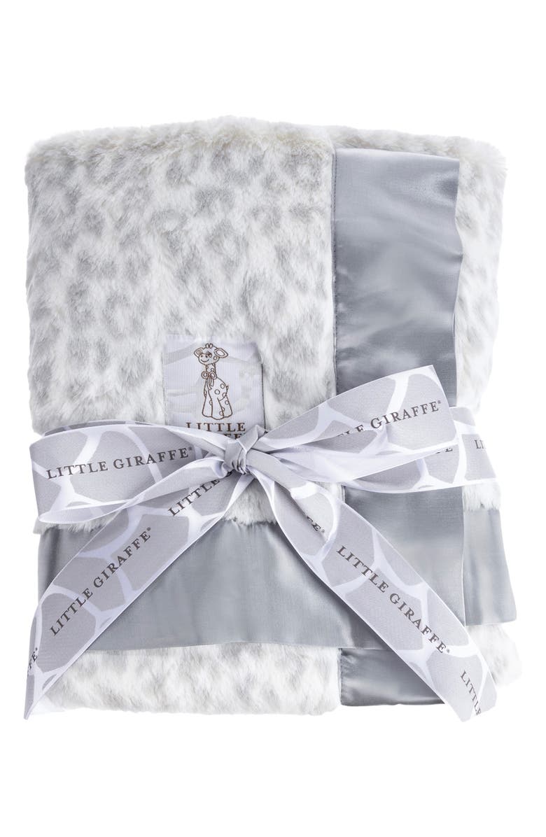 Little Giraffe Luxe Leshiba Baby Blanket, Alternate, color, Silver