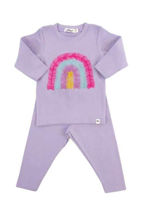 Bright Tulle Rainbow Applique Two Piece Set