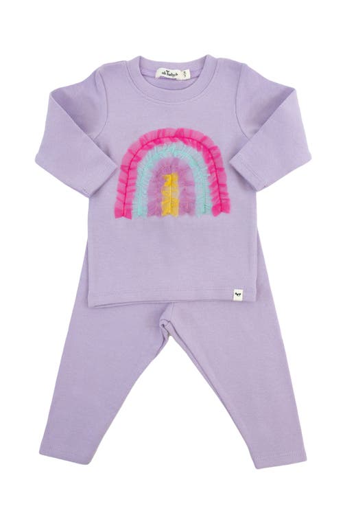 Shop Oh Baby ! Bright Tulle Rainbow Applique Two Piece Set In Orchid