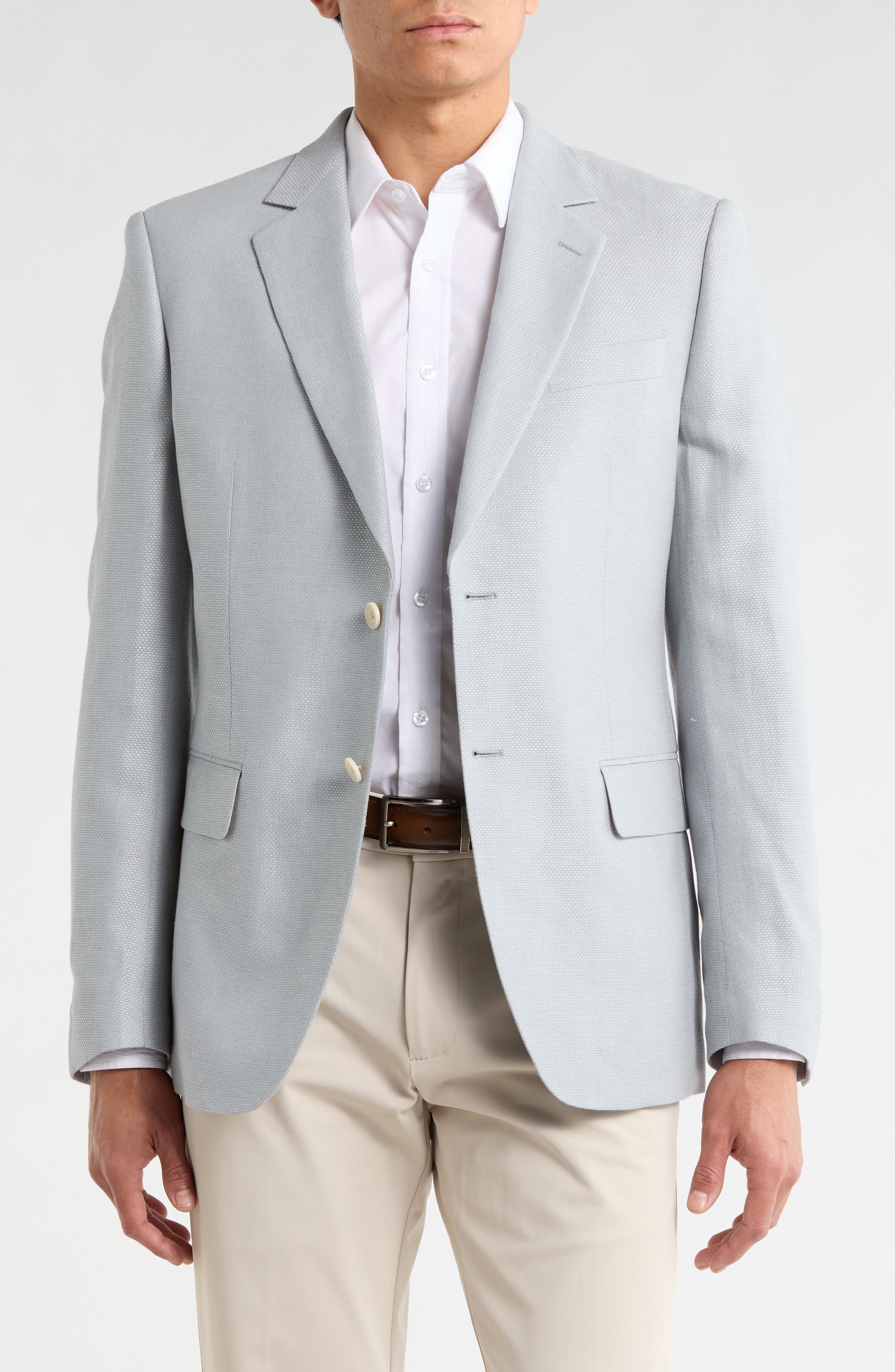 John Varvatos Star USA Hopsack Linen & Cotton Sport Coat