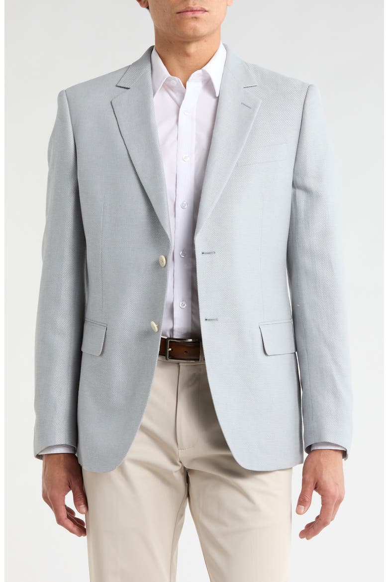 Hopsack Linen & Cotton Sport Coat, Main, color, GREEN