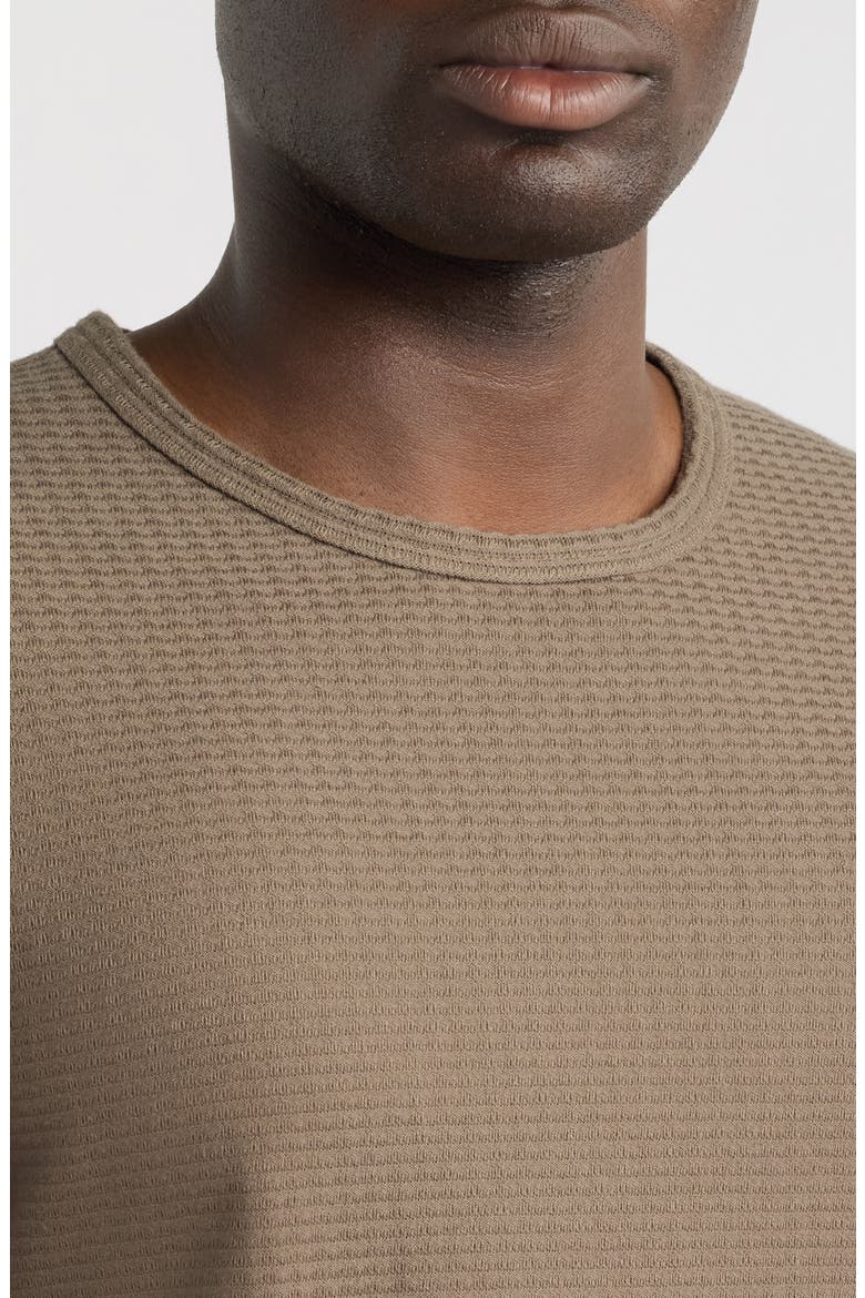 Textured Cotton Jacquard T-Shirt, Alternate, color, SOFT TAUPE