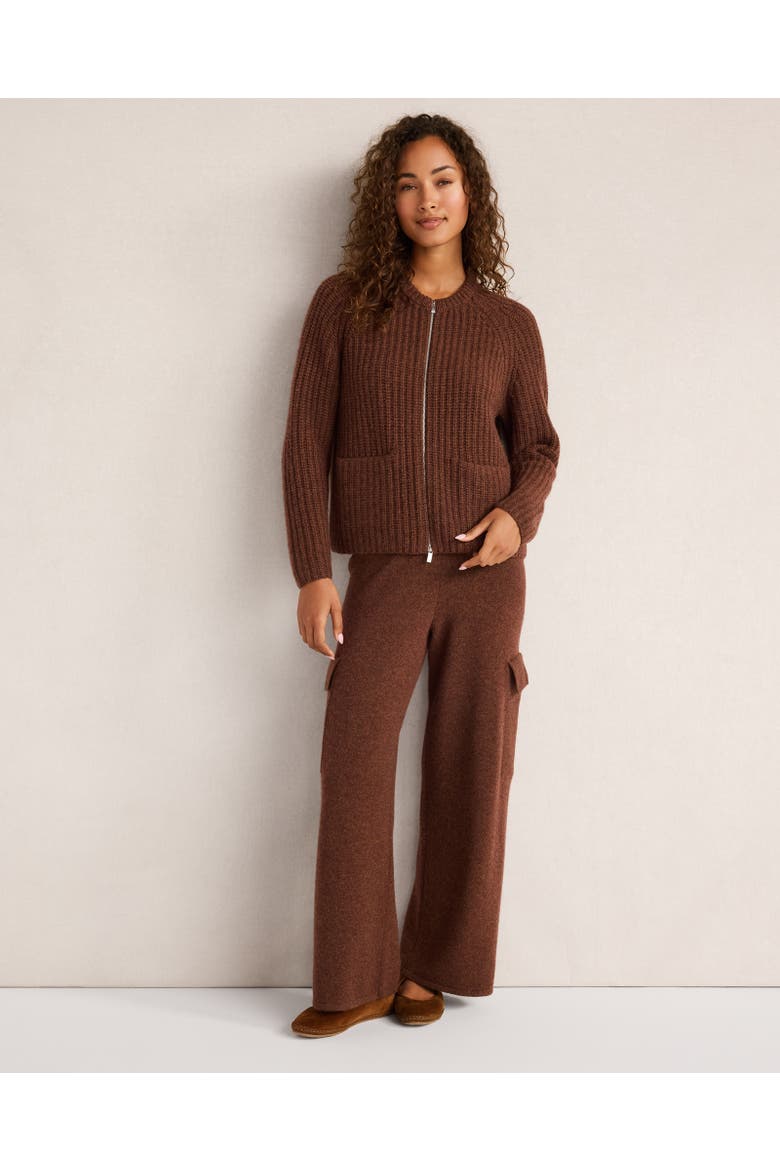 Cashmere Wide Leg Cargo Pants, Main, color, Deep Chalet Hthr