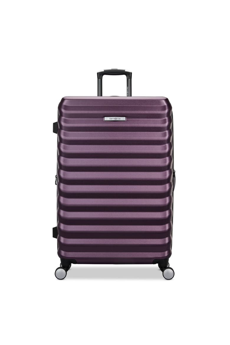 Element Hardside Expandable 28" Large Checked Spinner Luggage, Alternate, color, Dusk Purple
