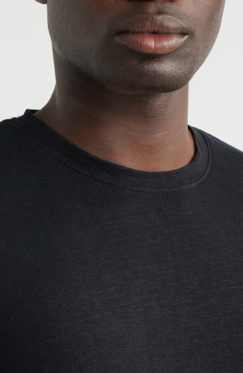 AG Bryce Crewneck Stretch Linen T-Shirt, Alternate, color, True Black