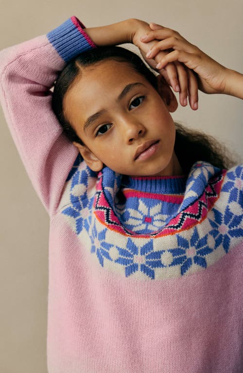 Mini Boden Kids' Eleanor Fair Isle Sweater In Pink