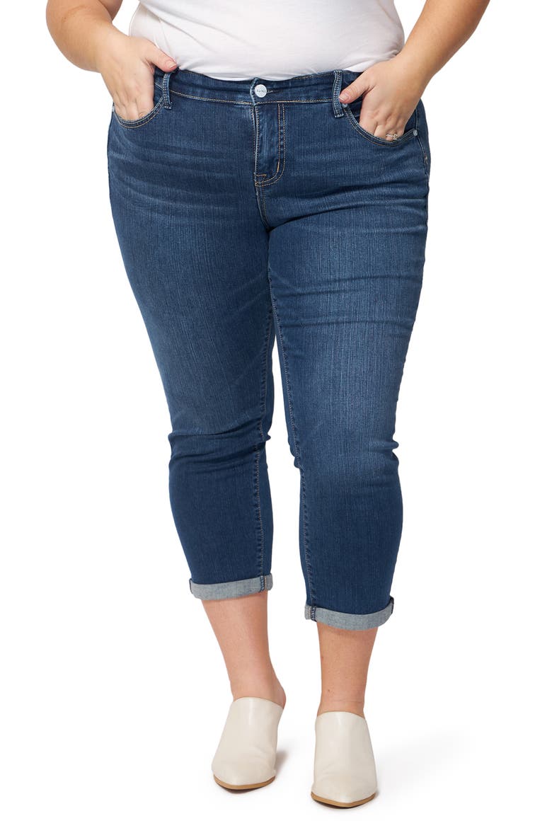 Rolled Cuff Boyfriend Jeans, Main, color, ROYAL
