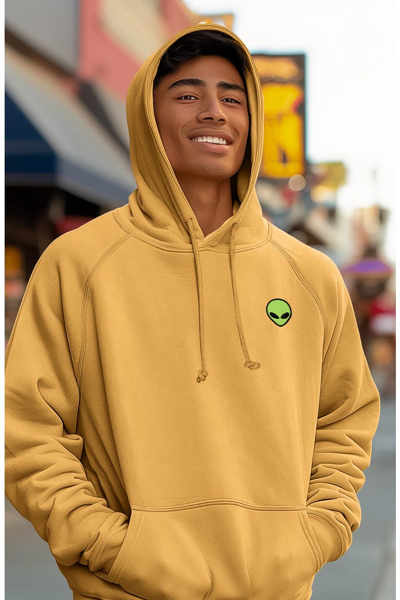 Alien Midweight Mineral Washed Hoodie, Alternate, color, Mustard