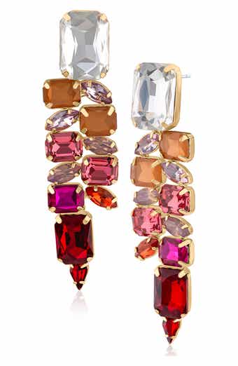 JARDIN Navette Ombré Square Statement Earrings