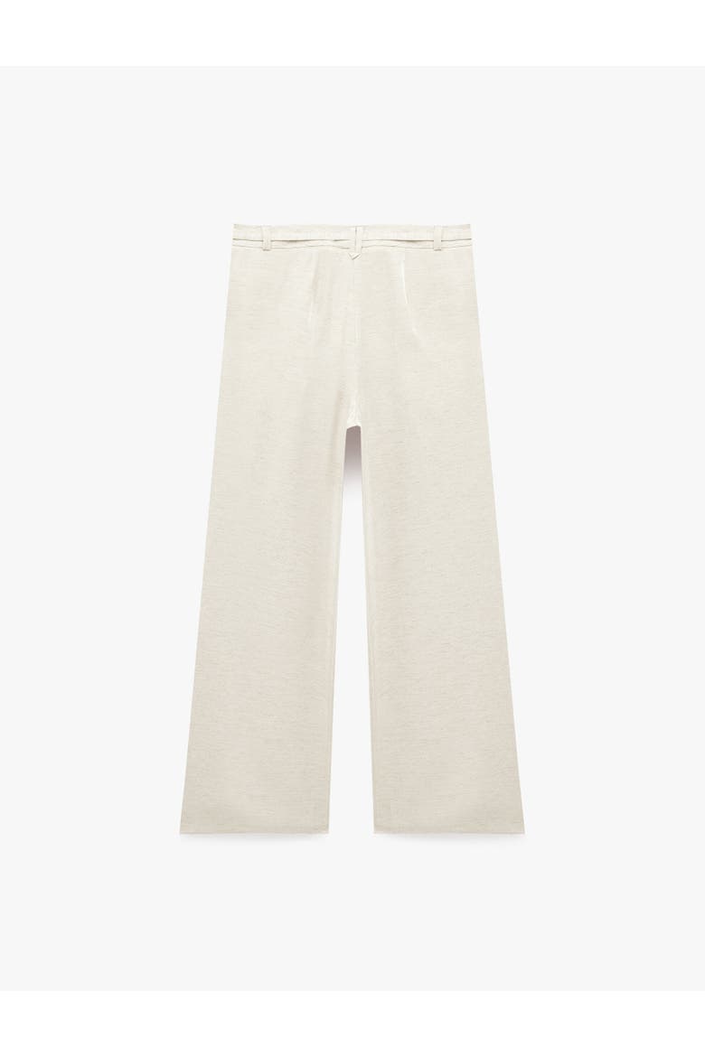 Linen Blend Straight Wide Leg Pants, Alternate, color, BEIGE