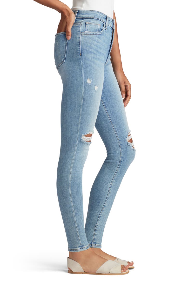 The Charlie Distressed High Waist Ankle Skinny Jeans, Alternate, color, WALL FLOWER