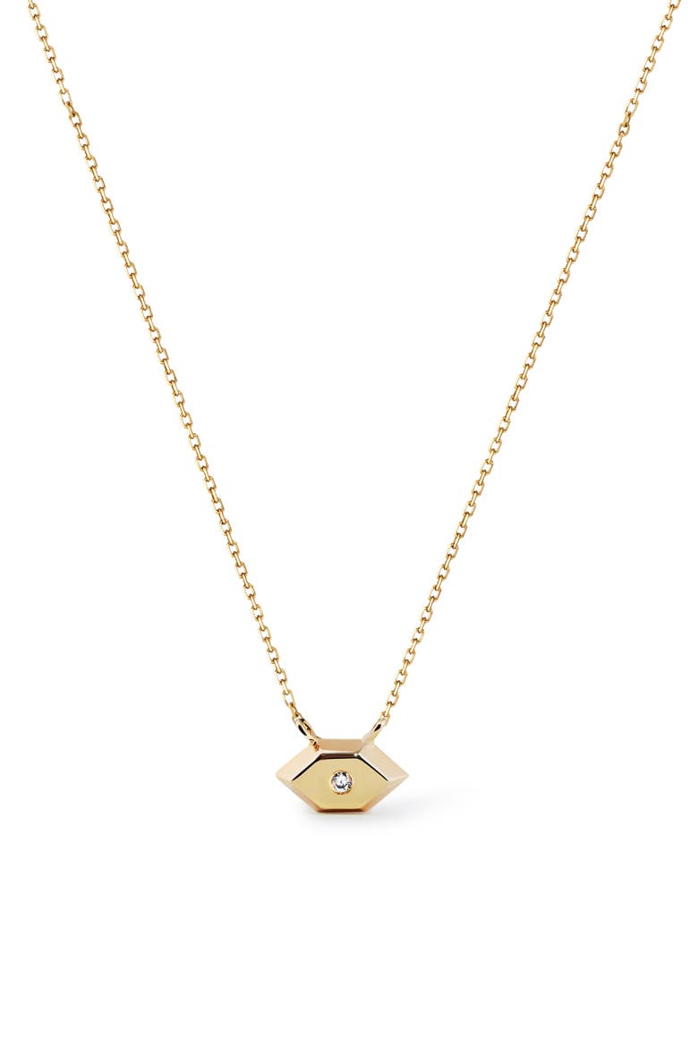 Walker Hexagonal Pendant Necklace, Main, color, GOLD