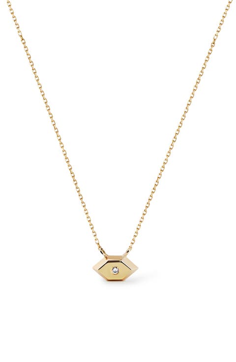 Walker Hexagonal Pendant Necklace