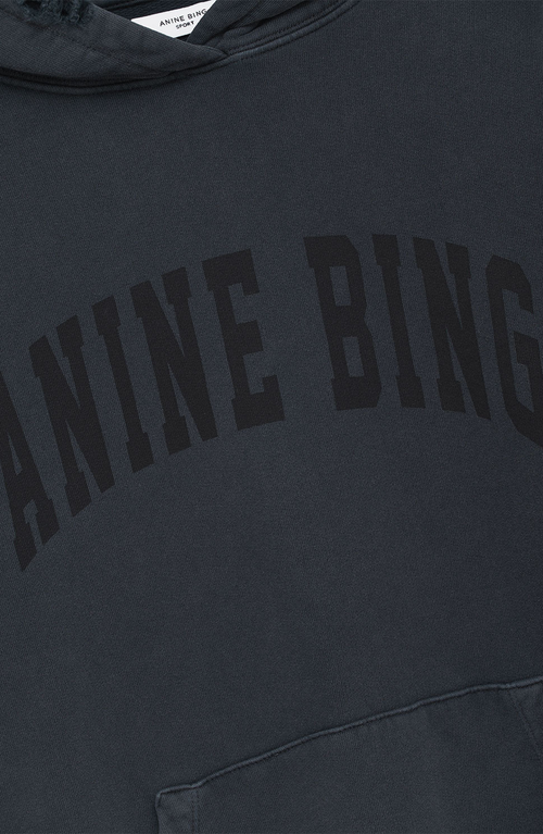 Anine Bing Oversized Grey Sweatshirt With Bold Branding And Relaxed Fit In Blue