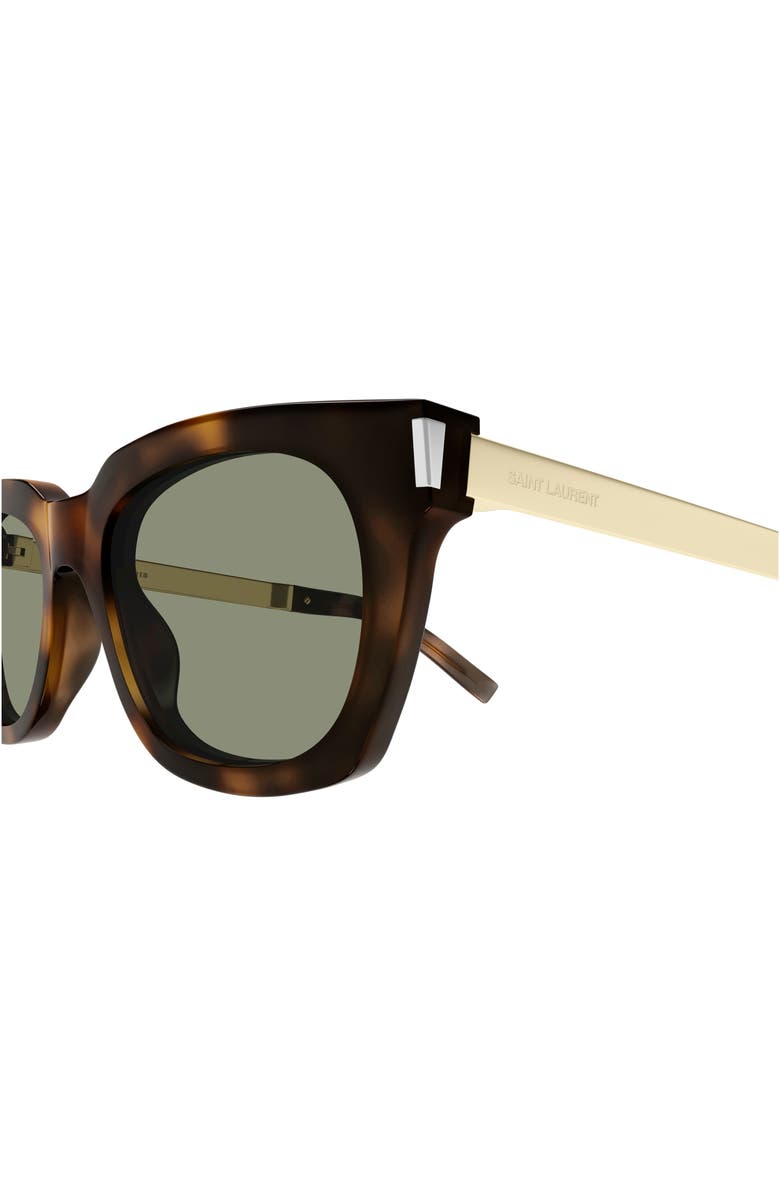 Saint Laurent 51mm Square Sunglasses, Alternate, color, Havana