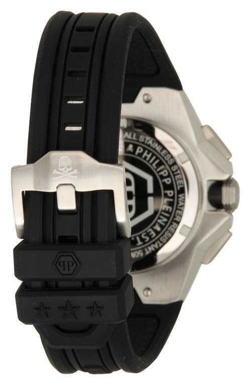 Philipp Plein Octagon Chronograph Silicone Strap Watch, 43.2mm In Stainless Steel