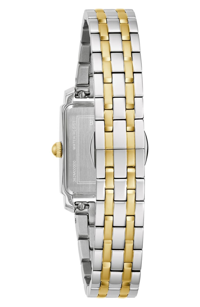 BULOVA Sutton Mother-of-Pearl Bracelet Watch, 21mm, Alternate, color, Two-Tone