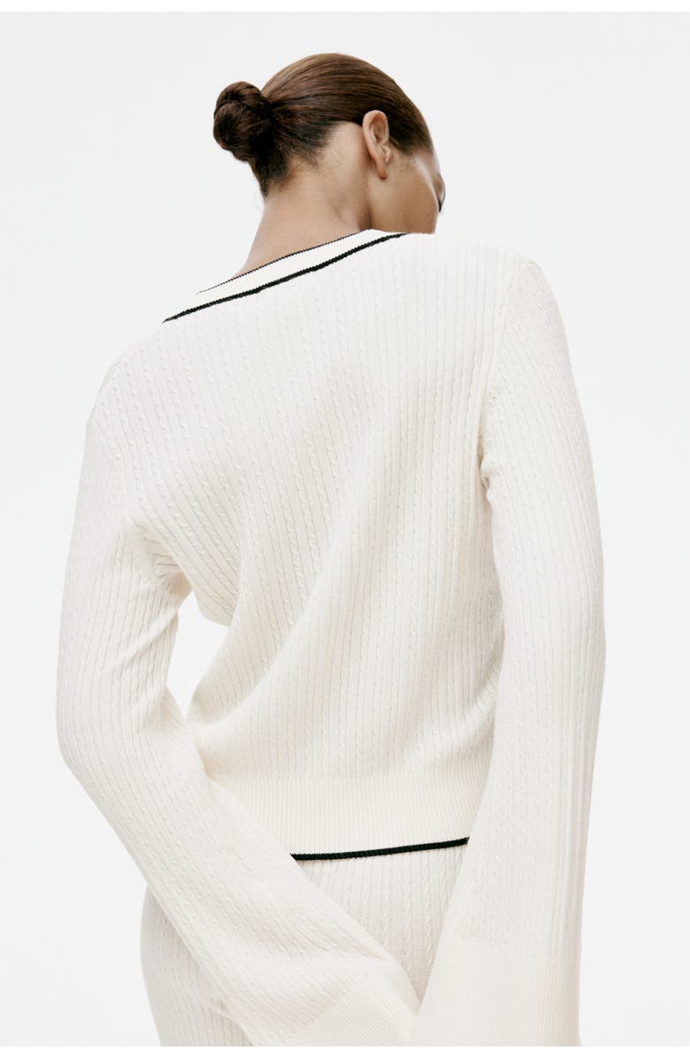 H&M Cable-knit Cardigan, Alternate, color, Cream