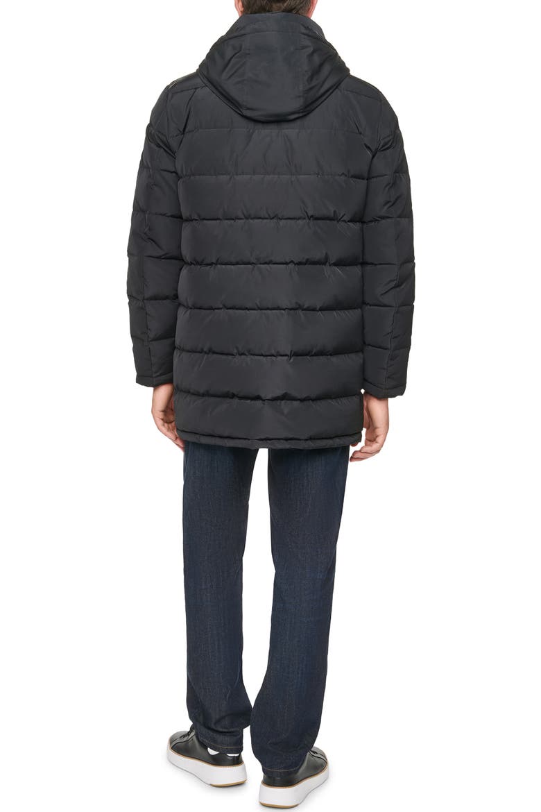 Hooded Down & Feather Fill Parka, Alternate, color, BLACK