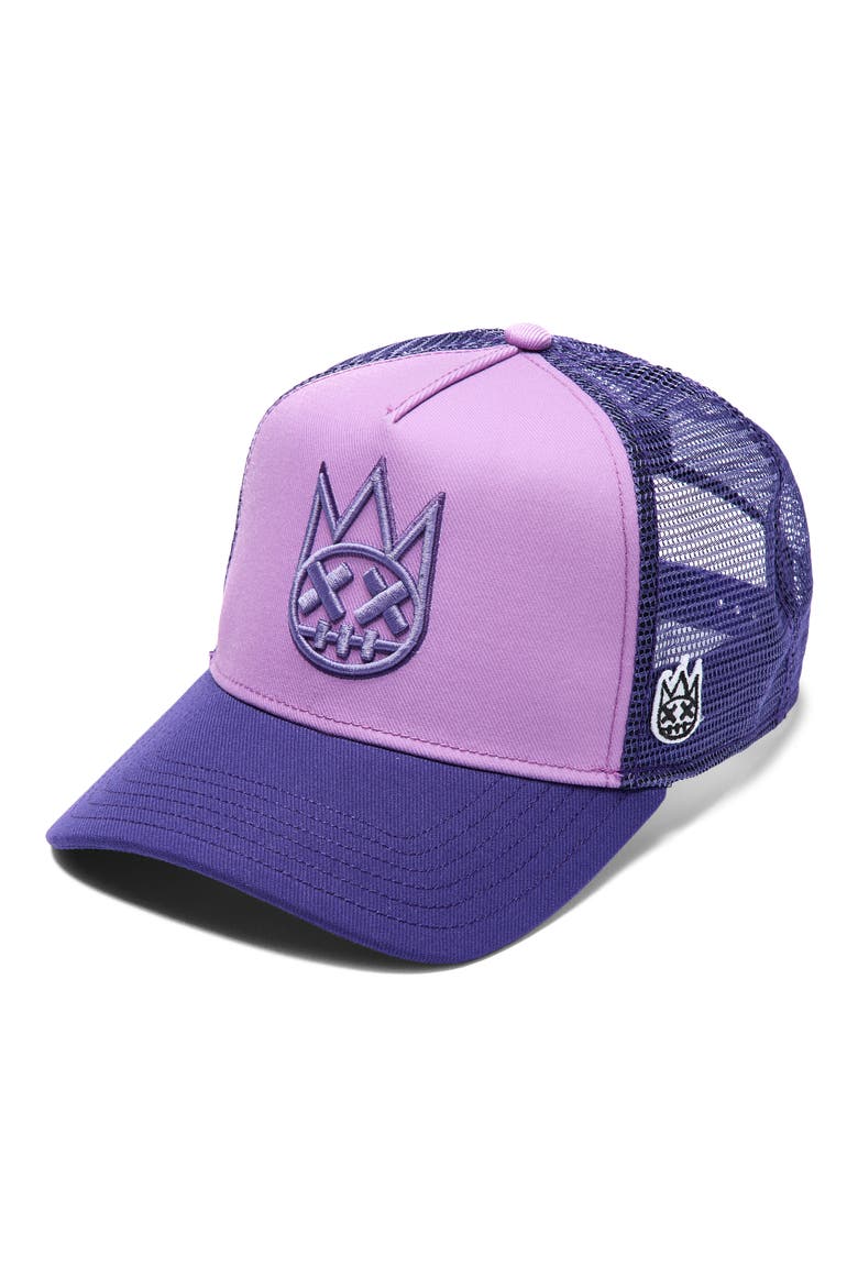 Shimuchan Logo Colorblock Trucker Hat, Main, color, DUSTY LAVENDER