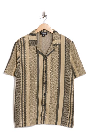 For The Republic Textured Camp Shirt In Brown