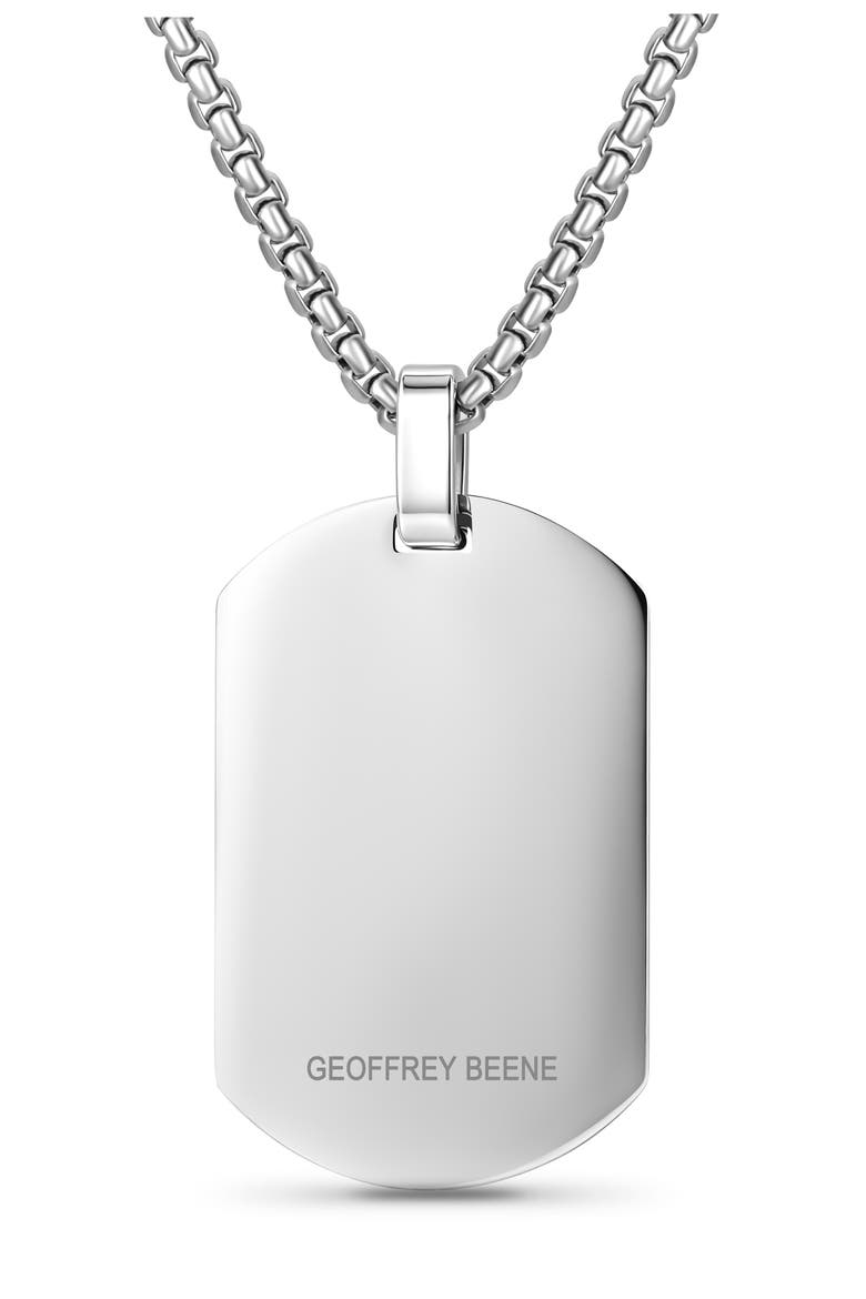 Men's Striped Dog Tag Necklace, Alternate, color, SILVER