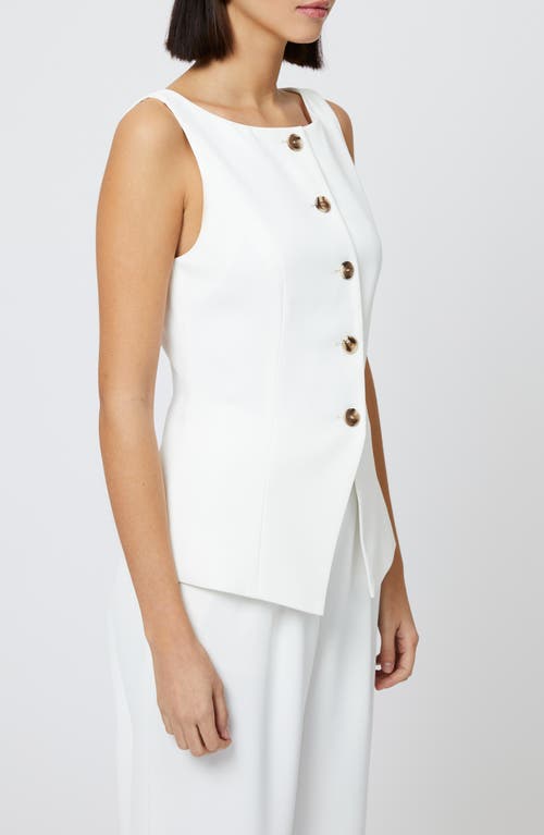 French Connection Women's Harrie Boat Neck Button-front Vest In 10-summer White
