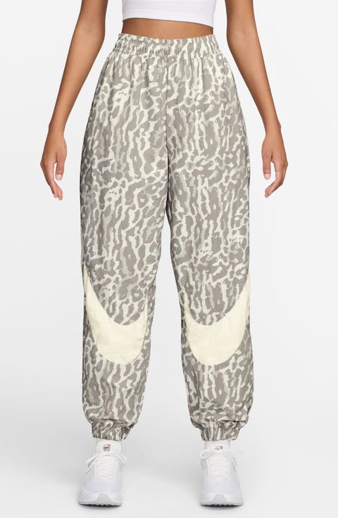 Leopard Print Nylon Sweatpants