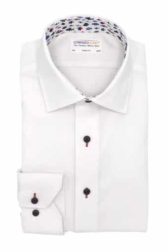 Lorenzo Uomo Lorenxo Uomo Trim Fit Diamond Textured Dress Shirt