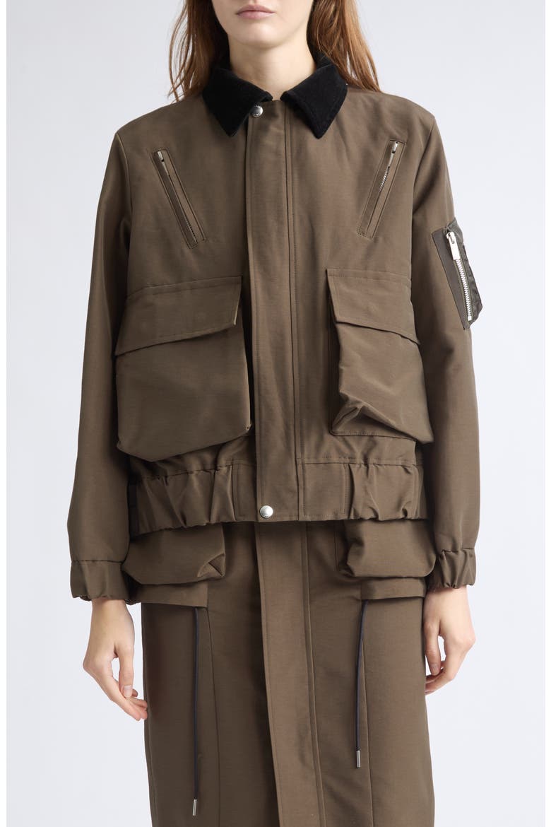 Sacai Grosgrain Bonding Blouson Jacket (Women) | Nordstrom