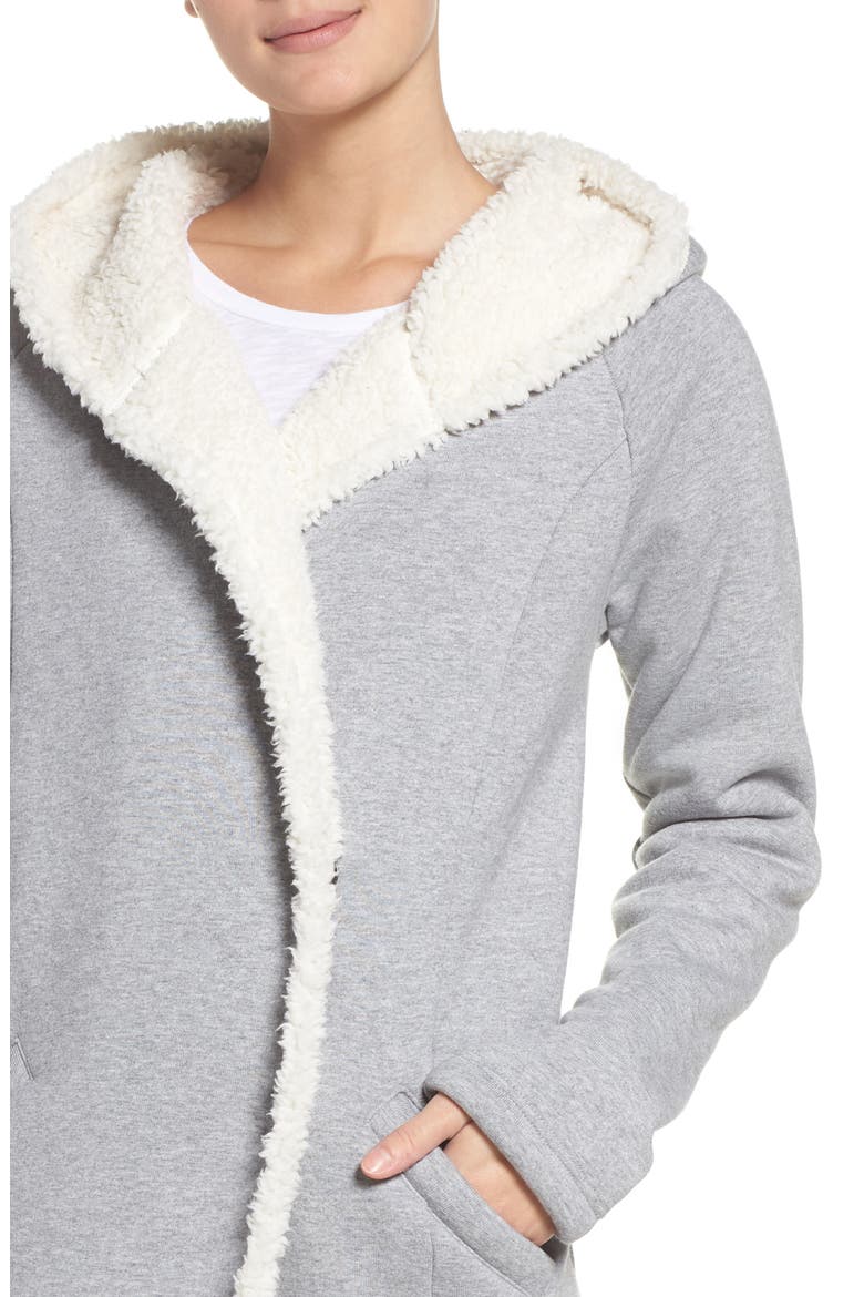 Chalet Fleece Lined Hooded Wrap, Alternate, color, GREY HEATHER