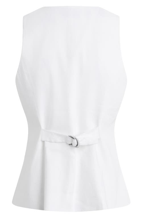 Favorite Daughter The Jones Linen Blend Vest In Bright White